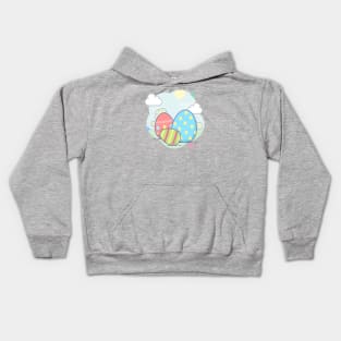 Pretty easter eggs in spring Kids Hoodie